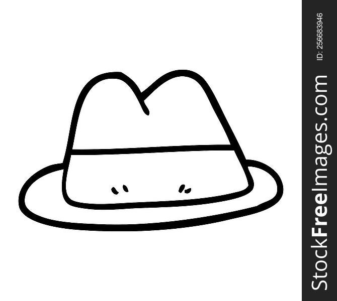 Line Drawing Cartoon Old Style Hat