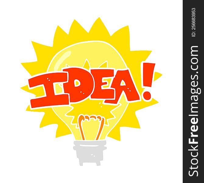 flat color illustration of idea light bulb symbol. flat color illustration of idea light bulb symbol