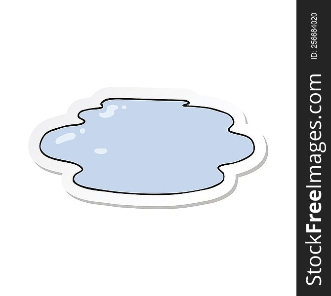 sticker of a cartoon puddle of water