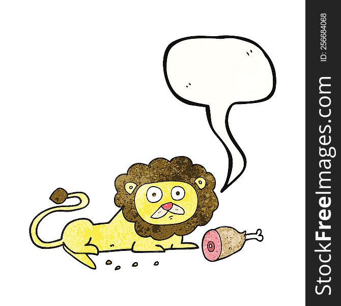 Speech Bubble Textured Cartoon Lion