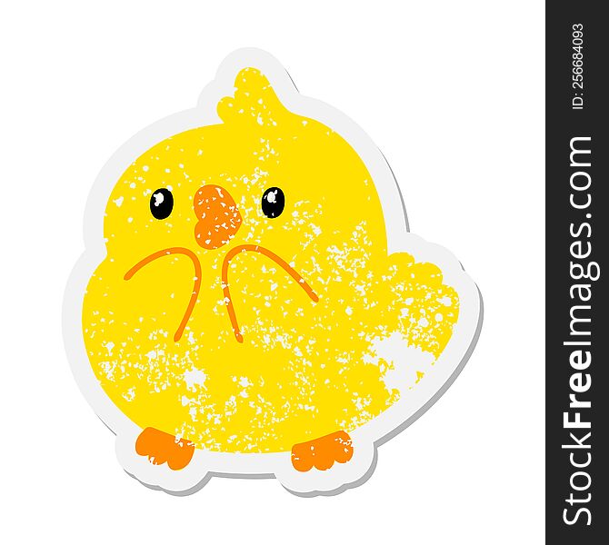 cute surprised baby bird grunge sticker