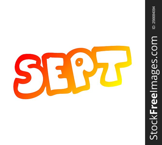 warm gradient line drawing of a cartoon month of september