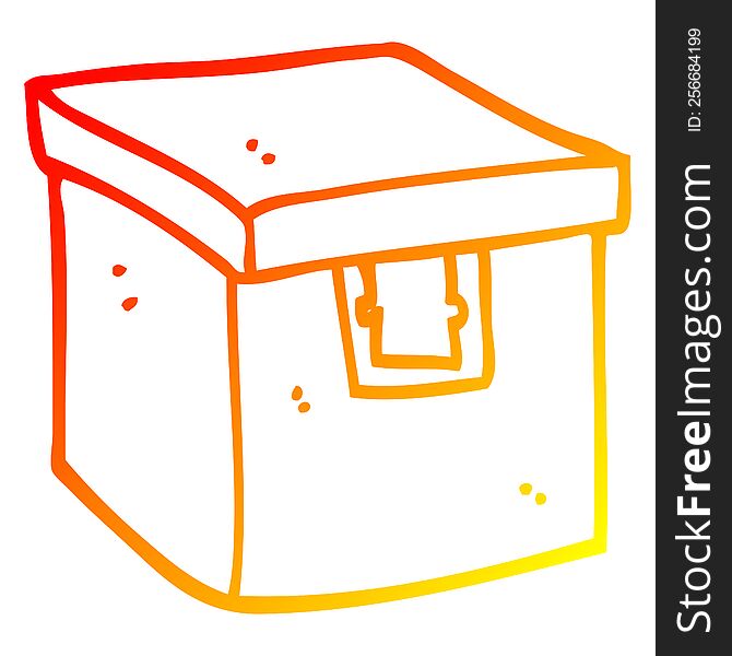 warm gradient line drawing of a cartoon evidence box