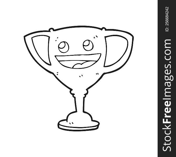 Black And White Cartoon Sports Trophy