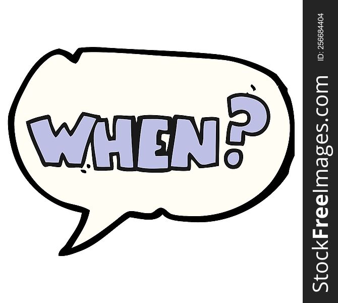 Speech Bubble Cartoon When Word