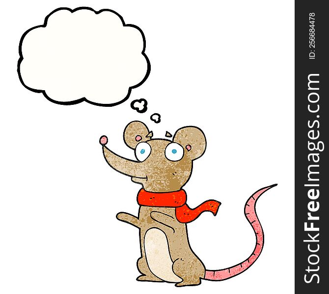 Thought Bubble Textured Cartoon Mouse