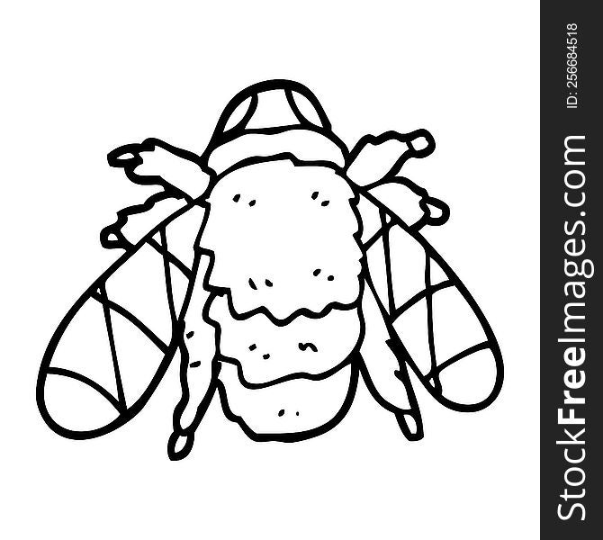 line drawing cartoon bee