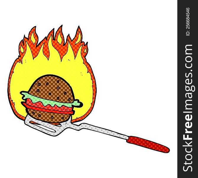Cartoon Cooking Burger
