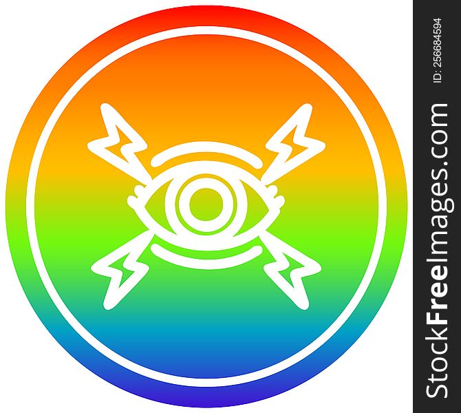 Mystic Eye Circular In Rainbow Spectrum