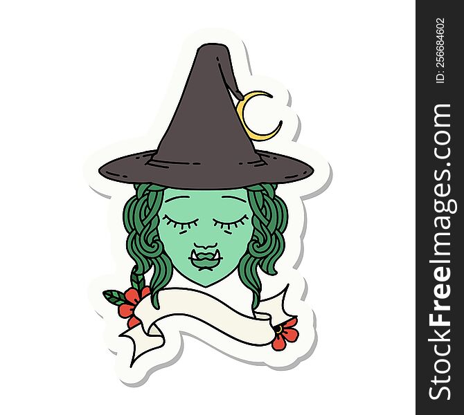 Half Orc Witch Character Face Sticker