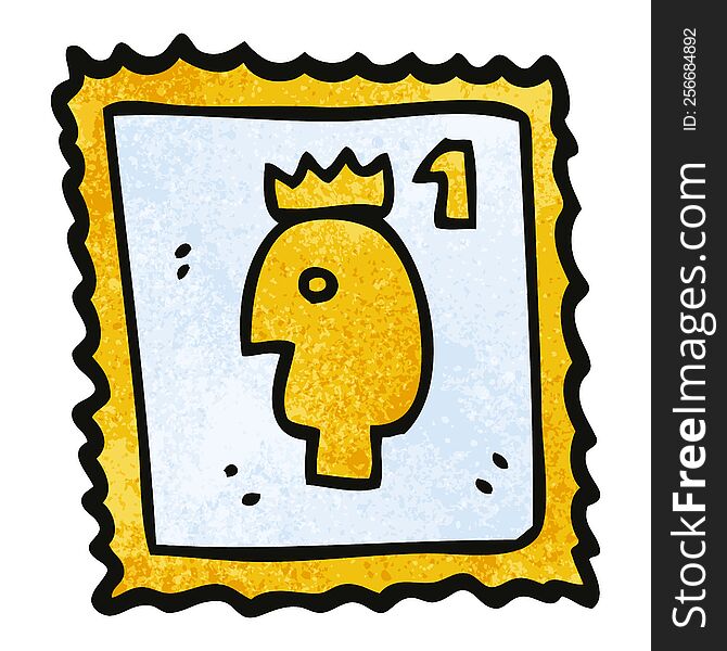 cartoon doodle stamp with royal head