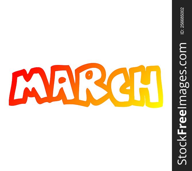 warm gradient line drawing cartoon month of march