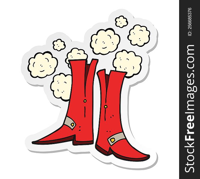 sticker of a cartoon boots