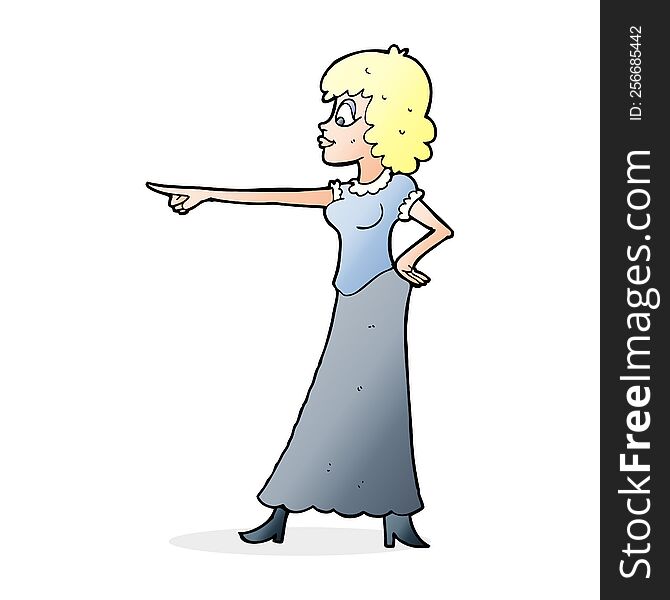 cartoon woman pointing finger