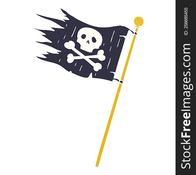 hand drawn cartoon doodle of a pirates flag