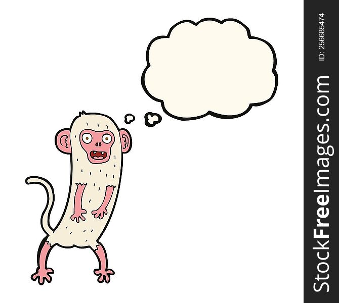 Cartoon Crazy Monkey With Thought Bubble