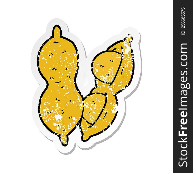 distressed sticker of a cartoon peanuts