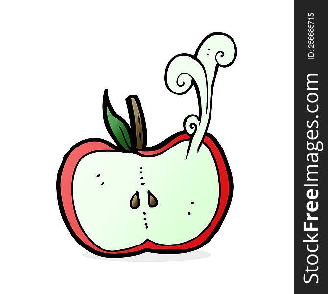 cartoon juicy apple half