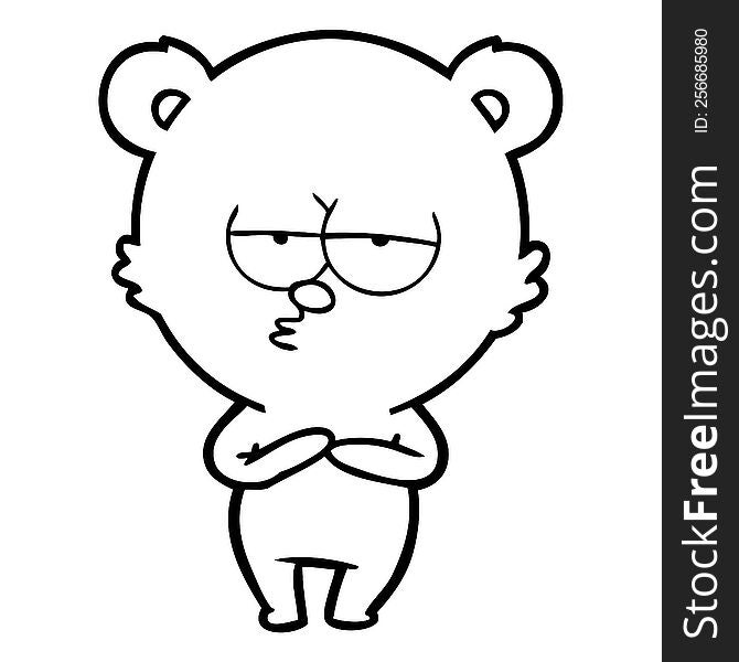 bored bear cartoon. bored bear cartoon
