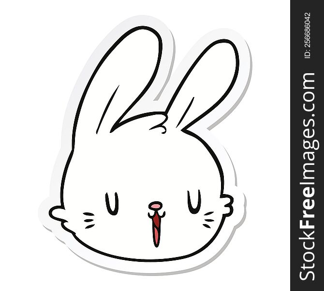 Sticker Of A Cartoon Rabbit Face