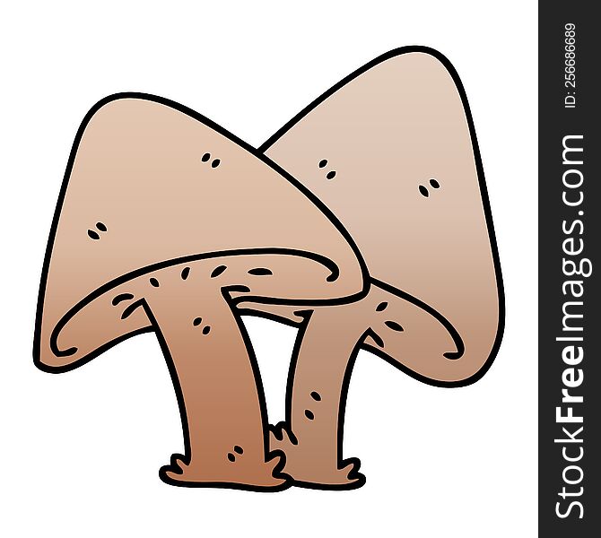 Quirky Gradient Shaded Cartoon Mushrooms