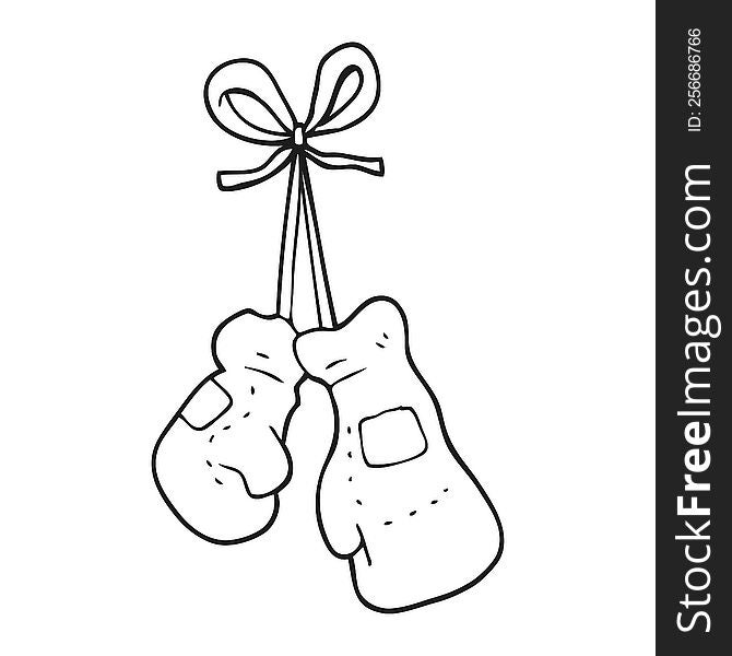 Black And White Cartoon Boxing Gloves