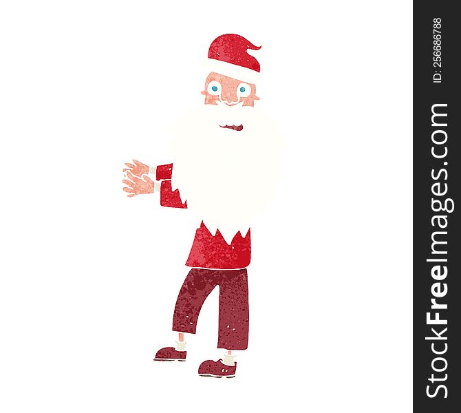 Cartoon Man In Santa Hat