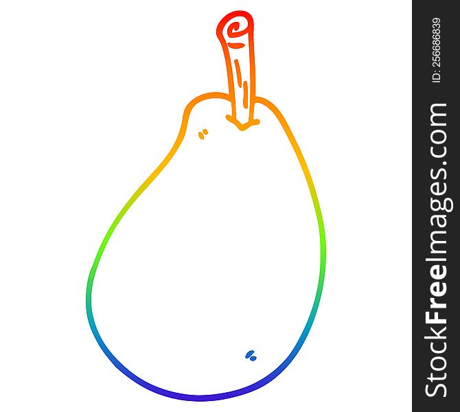Rainbow Gradient Line Drawing Cartoon Fresh Pear
