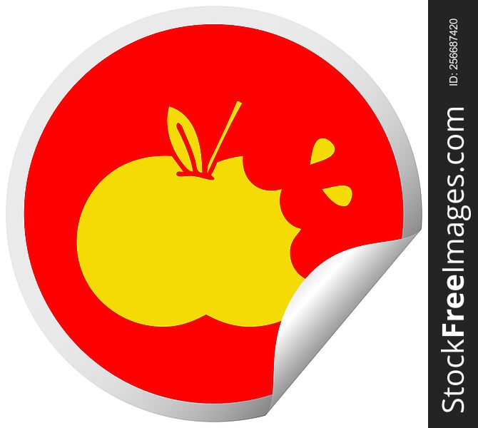 Circular Peeling Sticker Cartoon Juicy Apple