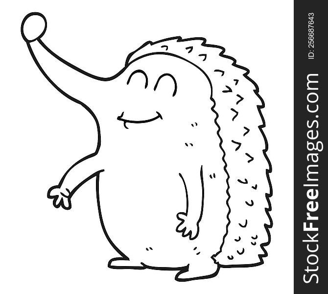 black and white cartoon hedgehog