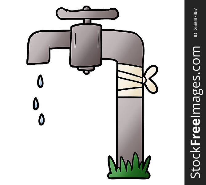 cartoon old water tap. cartoon old water tap