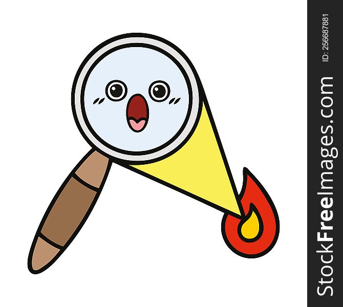 cute cartoon magnifying glass