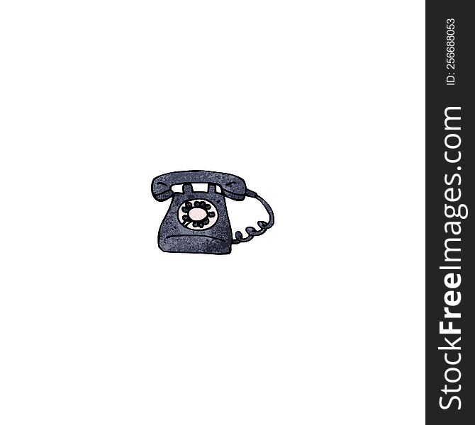 cartoon old style telephone
