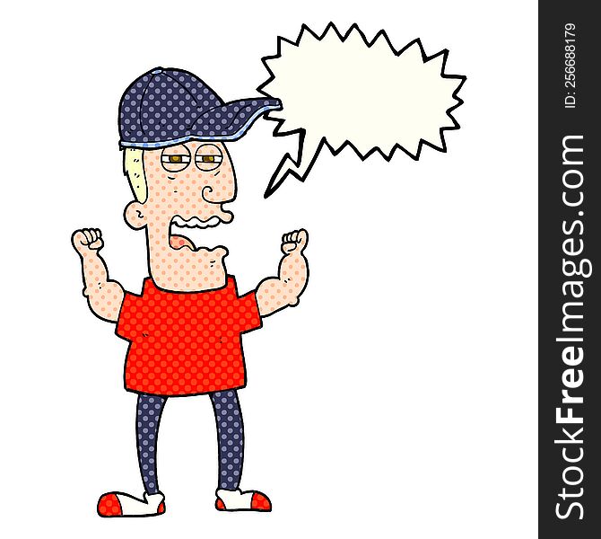 Comic Book Speech Bubble Cartoon Stressed Man