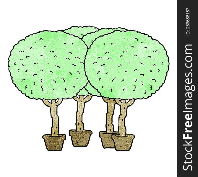 freehand drawn texture cartoon trees