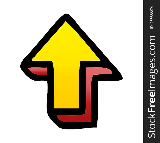 gradient shaded cartoon of a directional arrow