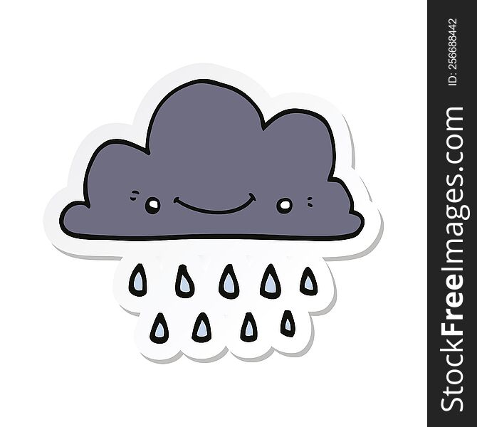 sticker of a cartoon storm cloud