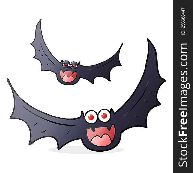 freehand drawn cartoon halloween bats