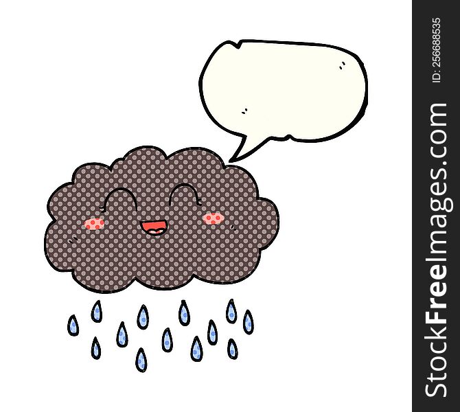 Comic Book Speech Bubble Cartoon Rain Cloud