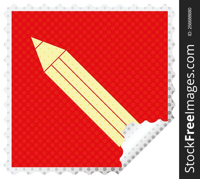 pencil vector illustration square peeling sticker. pencil vector illustration square peeling sticker