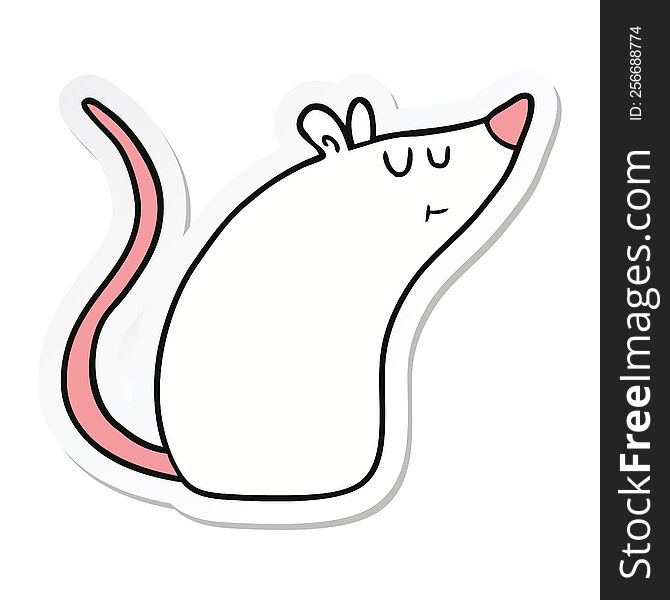 sticker of a cartoon white mouse