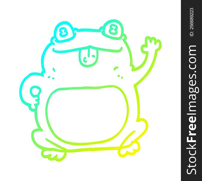 cold gradient line drawing cartoon frog