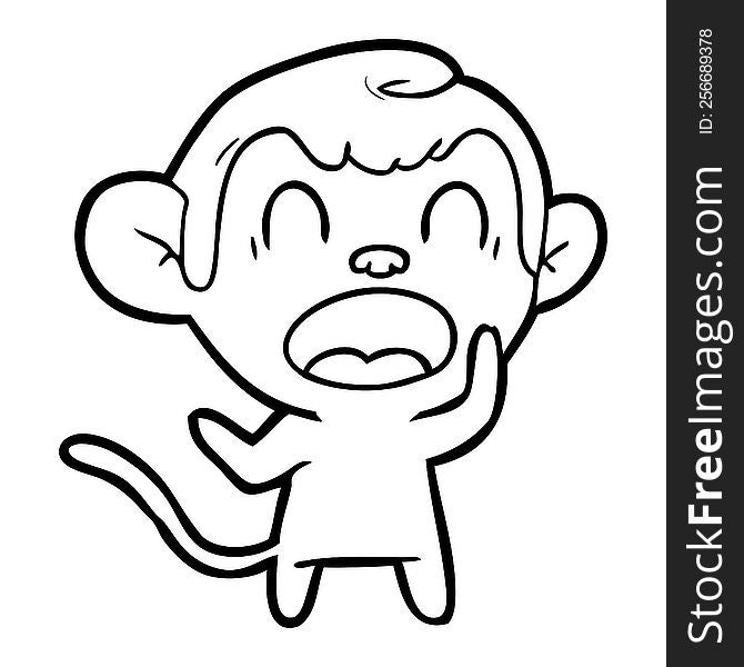 shouting cartoon monkey. shouting cartoon monkey