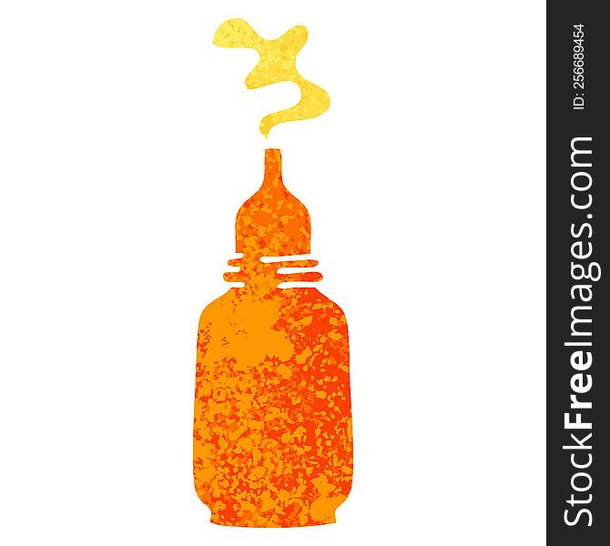 retro illustration style quirky cartoon mustard bottle. retro illustration style quirky cartoon mustard bottle