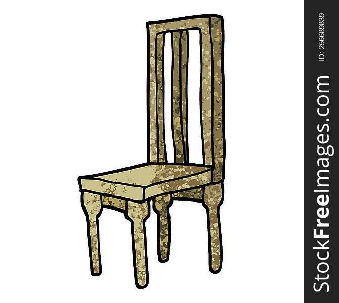grunge textured illustration cartoon wooden chair