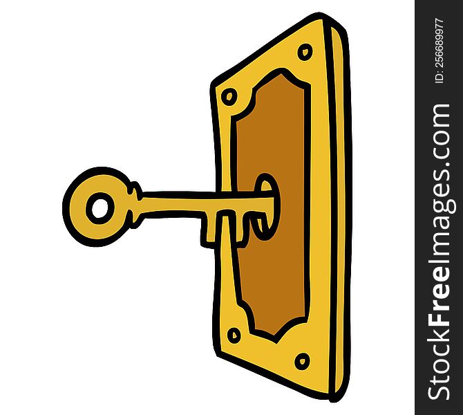 hand drawn cartoon doodle of a door handle