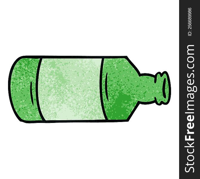 hand drawn textured cartoon doodle of an old glass bottle