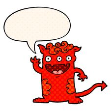 Cartoon Halloween Monster And Speech Bubble In Comic Book Style Stock Image