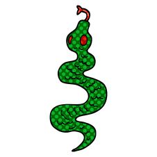 Cartoon Doodle Green Snake Royalty Free Stock Image
