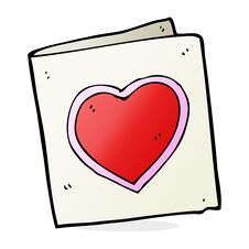 Cartoon Love Heart Card Stock Photos